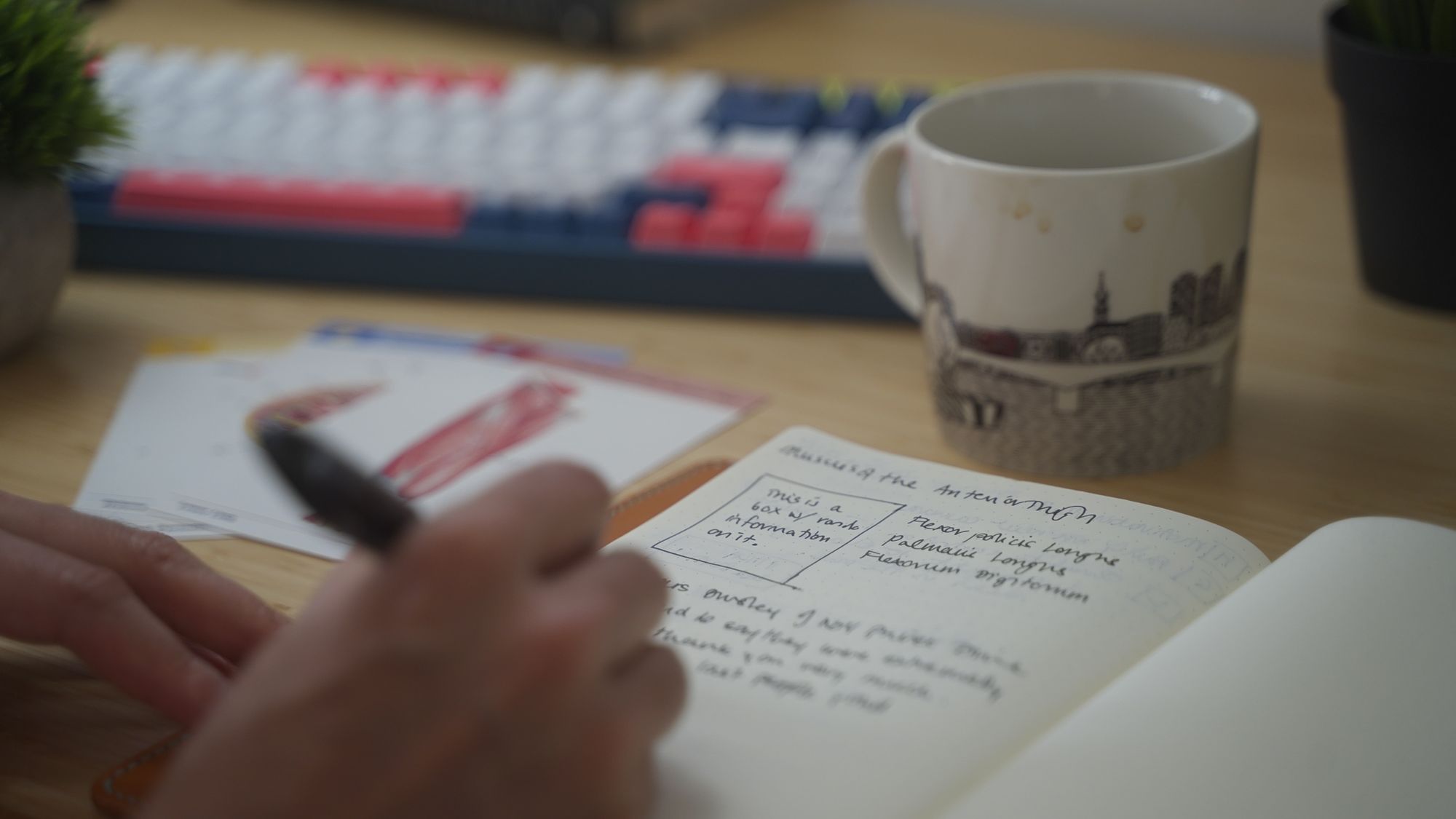 Ali writing in his notebook